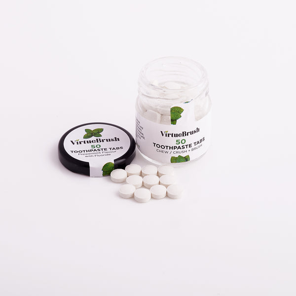 50 Peppermint Toothpaste Tabs - Glass Jar
