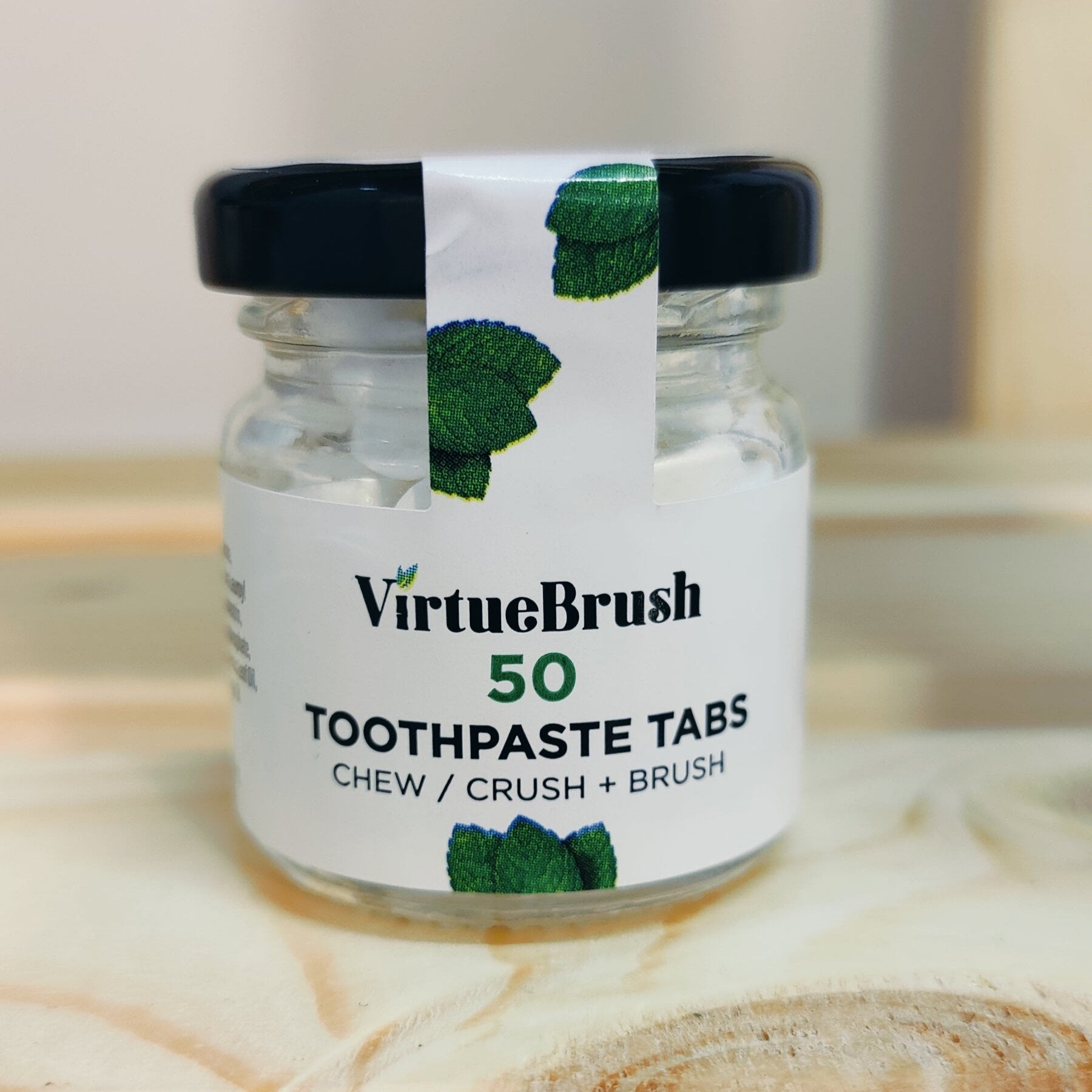 50 Peppermint Toothpaste Tabs - Glass Jar