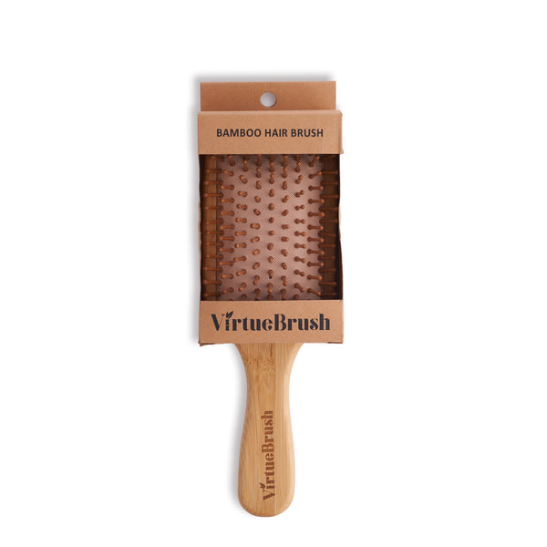 Bamboo Paddle Hair Brush with Round Pins