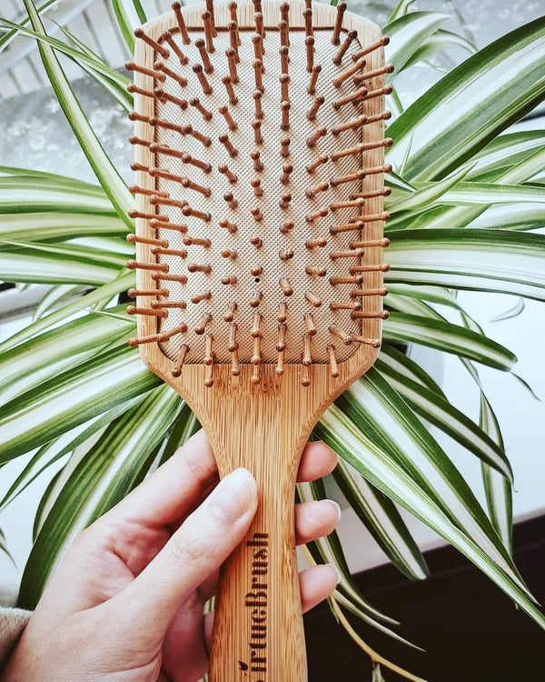 Bamboo Paddle Hair Brush with Round Pins